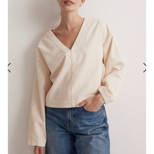 Madewell Waffle-Knit Relaxed V-Neck Top